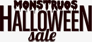 万圣节黑色促销艺术字免抠