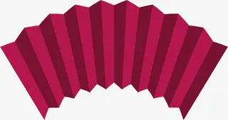 红色扇面卡通条幅七夕情人节免抠