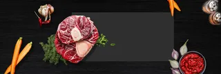 优质牛腿肉简约几何黑色banner高清