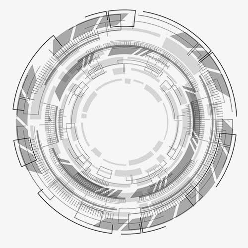 单色简约装饰梦幻科技设计图免抠