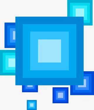 手绘蓝色方块免抠素材免抠