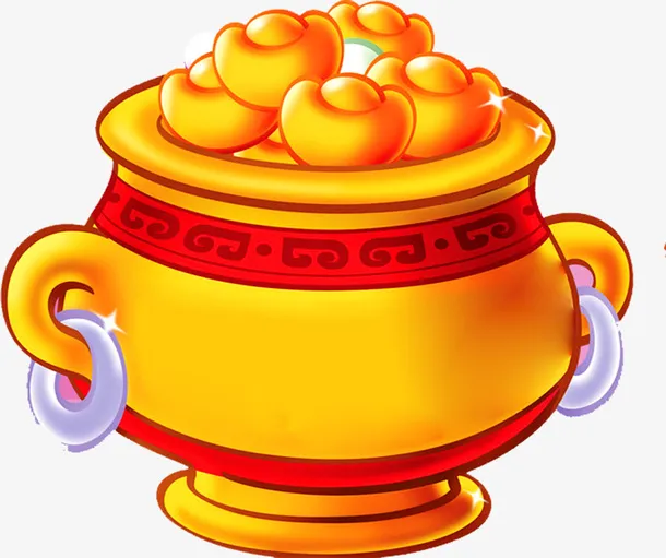 春节新年聚宝盆素材免抠