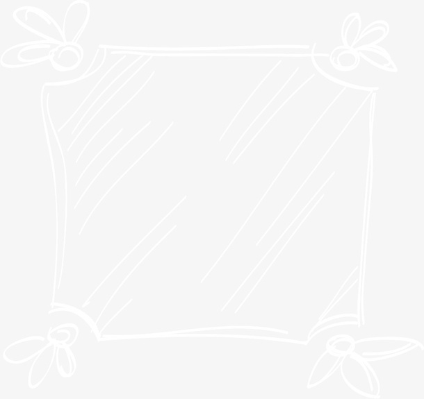 白色卡通花纹图案免抠