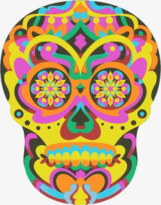 炫彩骷髅头免抠