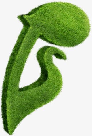 春季文艺绿色音符装饰免抠