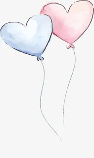 彩色水彩心形气球素材免抠 彩色水彩心形气球素材免抠