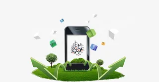 触屏手机前的绿色箭头免抠