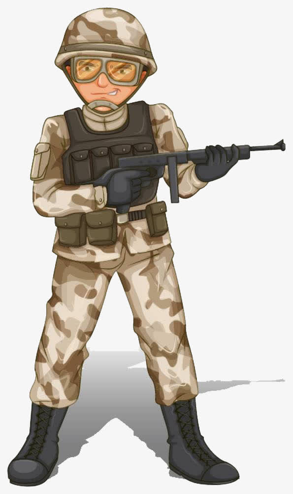 拿枪的士兵免抠