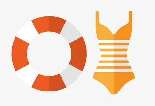 矢量游泳圈女式泳衣素材免抠