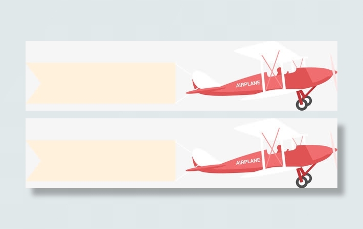 红色飞机拉旗免抠