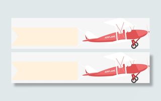 红色飞机拉旗免抠