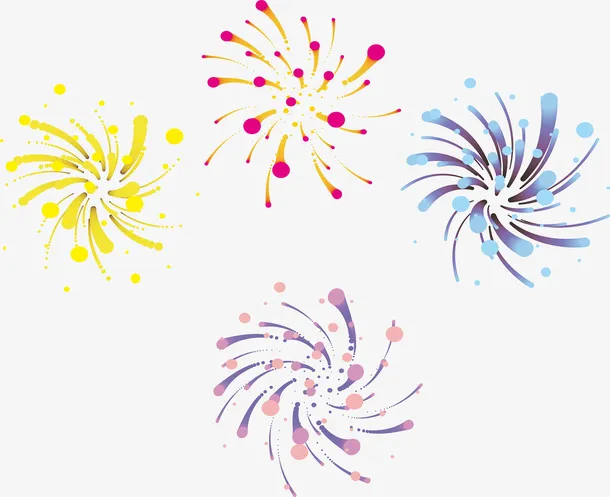 渐变矢量烟花免抠