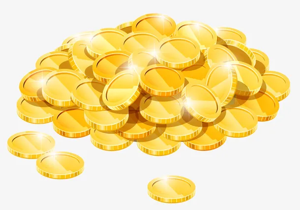 金光闪闪的金币装饰免抠