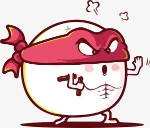 手绘双节棍忍者馒头人免抠