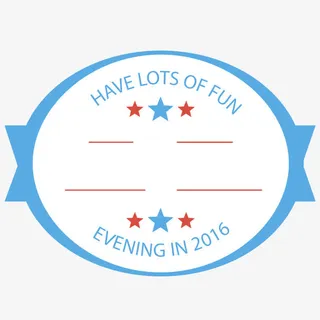 矢量蓝白色新年标签免抠