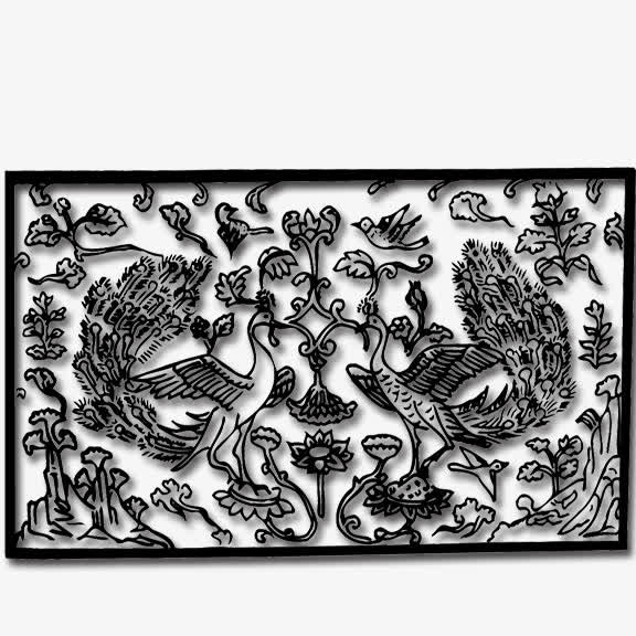 刺绣花纹  中国风 黑白色免抠