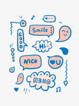 对话框气泡标题框装饰可爱手绘卡通儿童标签免抠