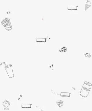 手绘白色透明零食免抠