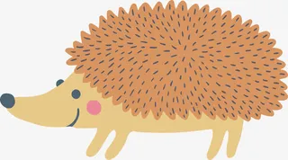 黄色手绘刺猬矢量素材免抠