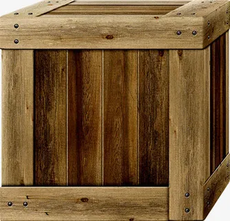 手绘古朴木箱创意免抠