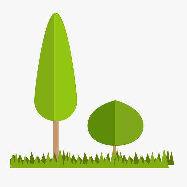 卡通矢量植树节树木森林素材免抠