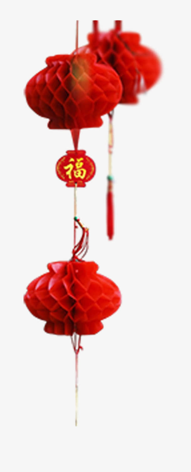 红色节日纸灯笼装饰图案免抠