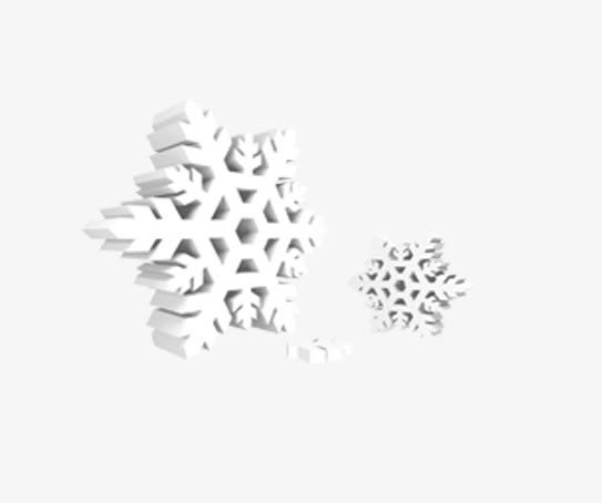 白色立体雪花免抠