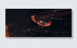 黑色背景彩色光效海报