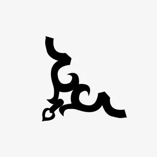 黑色中式角花边框设计免抠