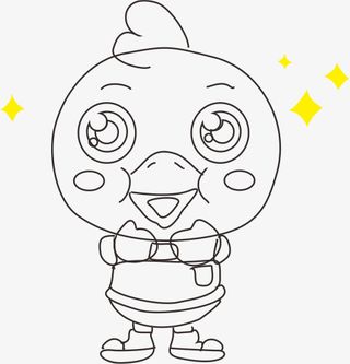 线稿手绘卡通动物免抠