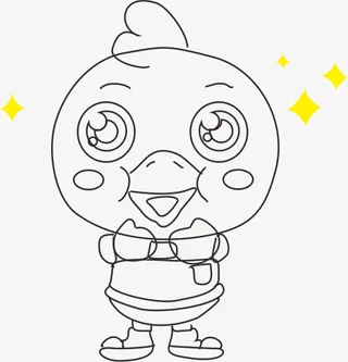 线稿手绘卡通动物免抠