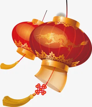灯笼春节矢量大年初一免抠