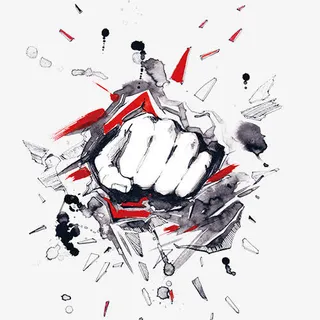 拼搏拳头创意图免抠