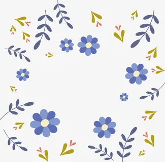 蓝色碎花海报免抠 蓝色碎花海报免抠