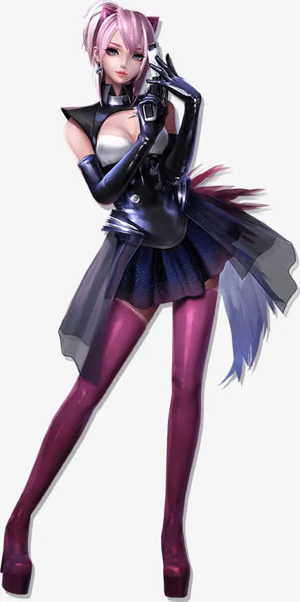 手绘机甲战士美女免抠