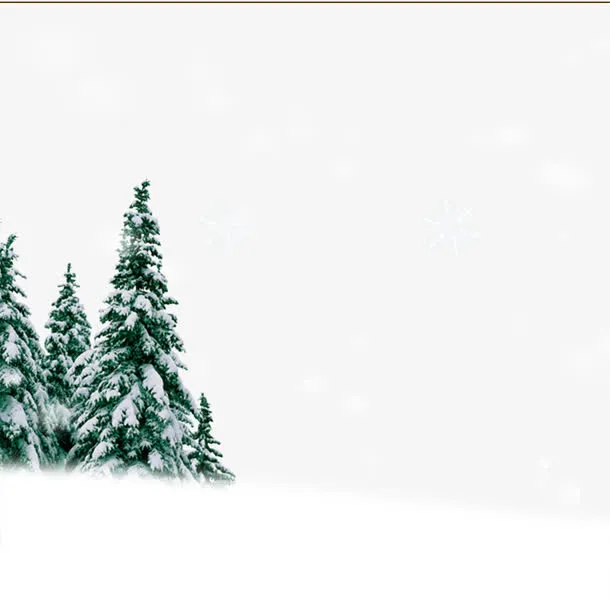 雪地里的圣诞树免抠