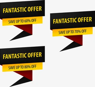 折纸促销标签免抠