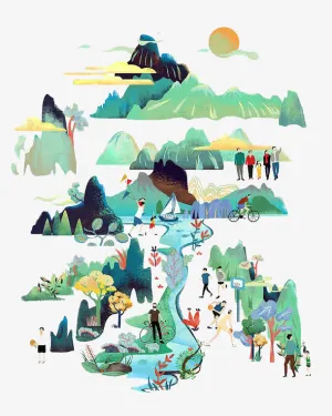 水彩风景免抠