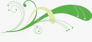 绿色时尚春天花纹免抠