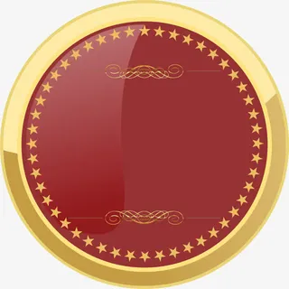 大气红色圆形徽章免抠