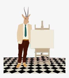 卡通梅花鹿先生免抠