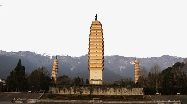 大理三塔美景摄影免抠
