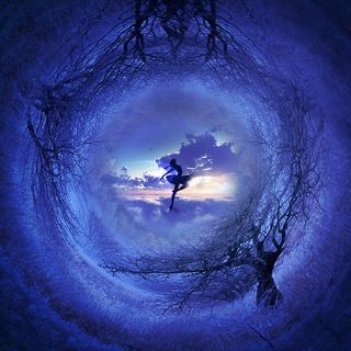 炫酷蓝色迷幻梦境PSD背景图高清