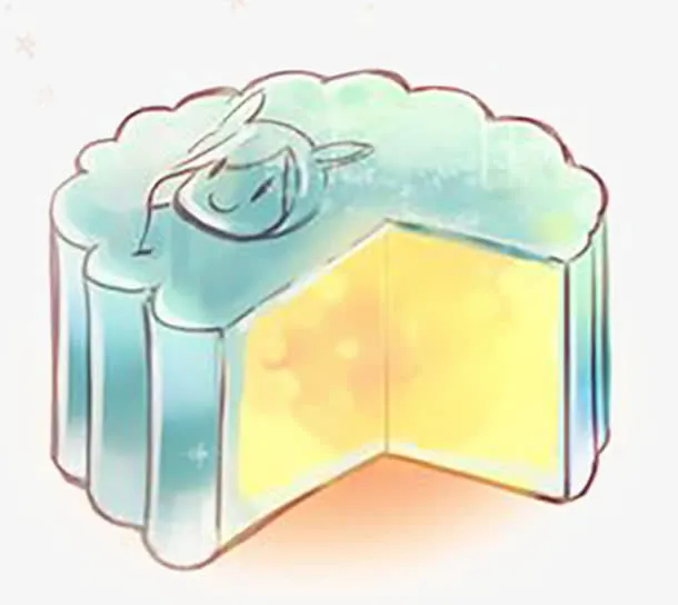 月饼糕点插画免抠