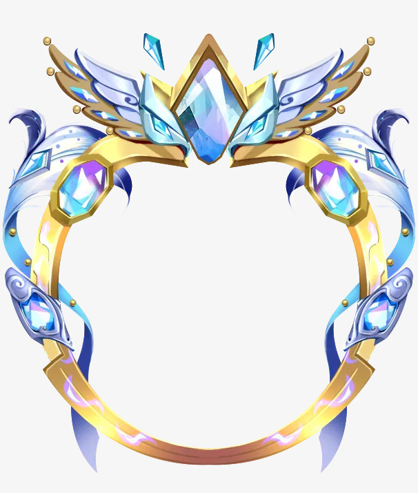 蓝色宝石头像框免抠