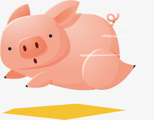 矢量图奔跑的小猪免抠