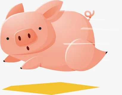矢量图奔跑的小猪免抠