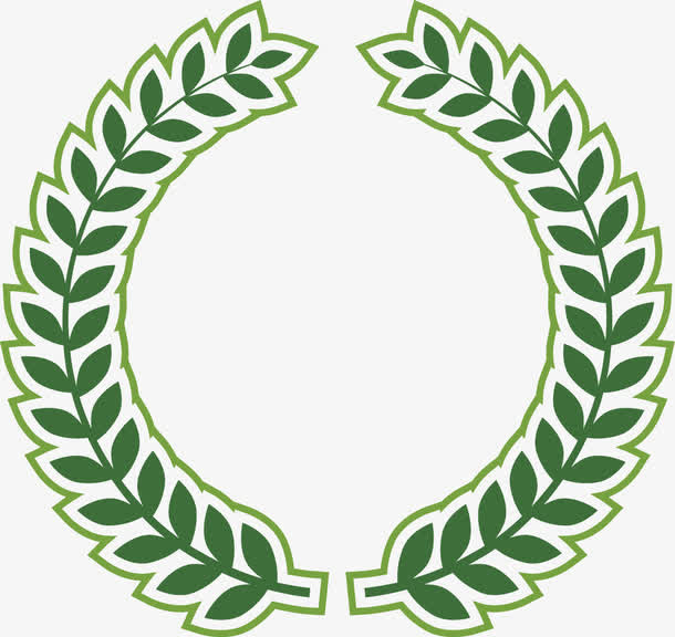 绿色橄榄枝边框免抠