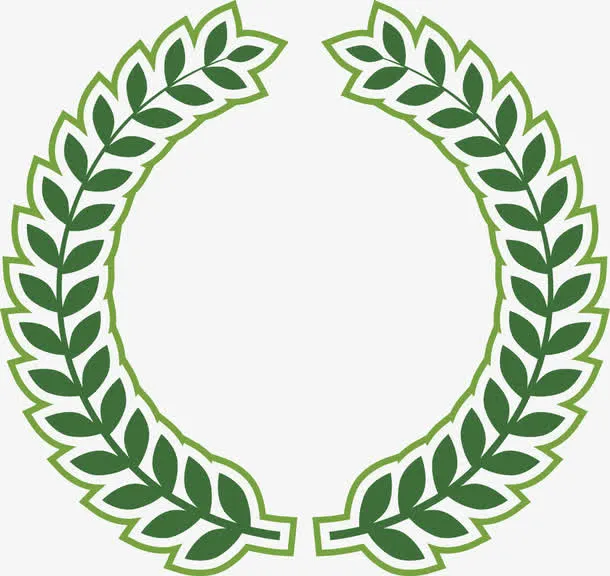 绿色橄榄枝边框免抠