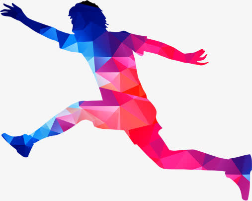 奔跑炫彩人物免抠